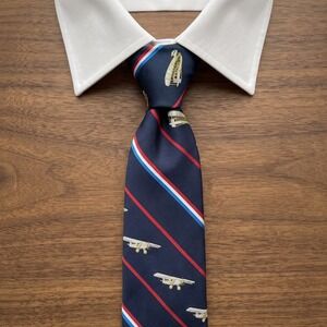 Vintage Prince Consort Smithsonian Air Space Museum Opening 1976 Airplane Tie